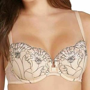 WACOAL DAHLIA UNDERWIRED HALF-CUP PUSHUP BRA BLUSH